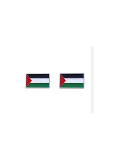 زاب شارة دبوس على شكل علم فلسطين الوطني (عبوة من قطعتين)  - Image 2