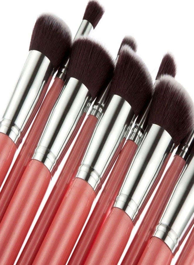 TYA GIRL Makeup Brush Set, Pink silver Foundation, Eyeshadow pack of 10 - Image 5