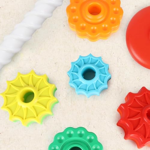 STOFFIER GARTEN Baby Spinning Stacking Toys for Toddlers 1-3, Rainbow Ring Stacker Montessori Toys for Babies 6-12 Months, 1 2 3 One Year Old Girl Boy Christmas Birthday Gift - Image 4