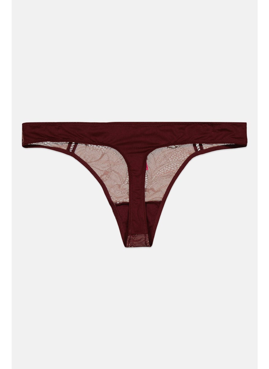 VINCE CAMUTO Women Textured Thong, Maroon  - Image 2