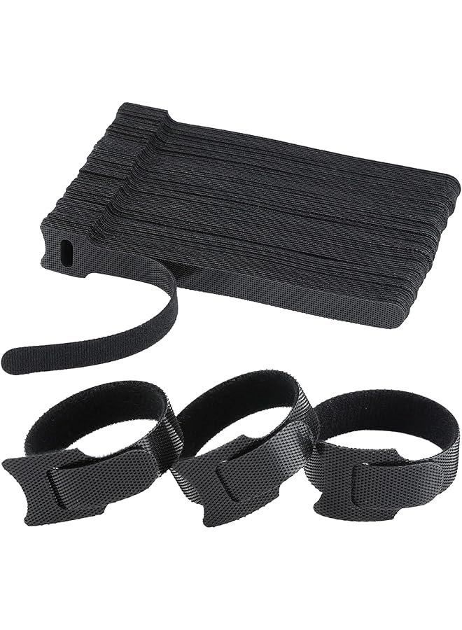 promass 120PCS 6 Inch Reusable Cable Ties Wire Ties Cable Clips Cord Organizer Cable Organizer Adjustable Cable Management Black - Image 1