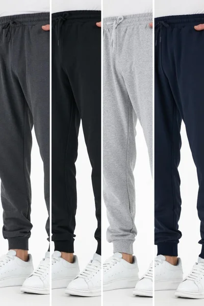 mmetalic Metalic Multicolored 4-Pack Men's Tracksuit Bottoms with Labels and Back and Side Pockets Regular Fit