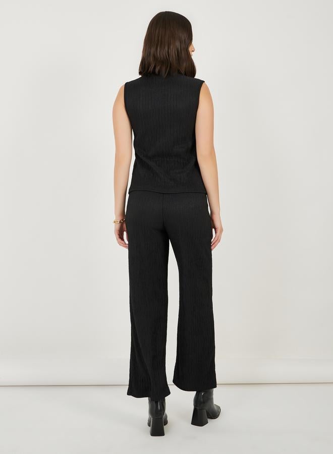 Styli Textured Waistcoat & Straight Leg Pants Co-Ords  - Image 5