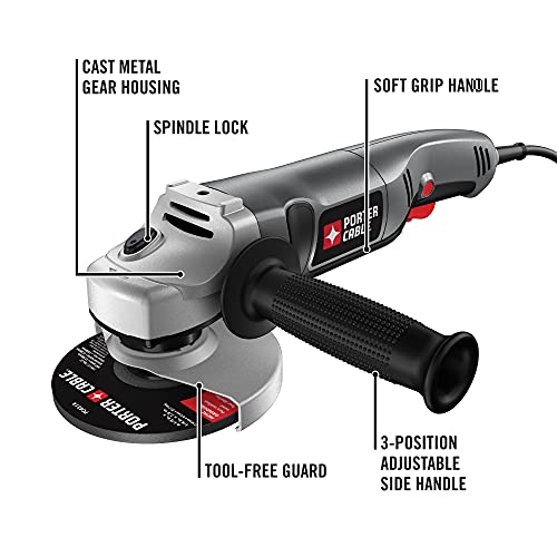 PORTER CABLE PORTER-CABLE Angle Grinder Tool, 4-1/2-Inch, 7.5-Amp (PC750AG) - Image 2