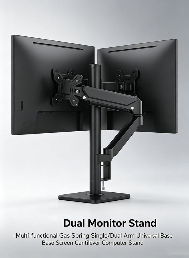 Adjustable Gas Spring Single Monitor Arm Desk Mount, Full Motion Articulating, VESA Compatible for 21-32 inch Screens with Clamp and Grommet Base - Image 4