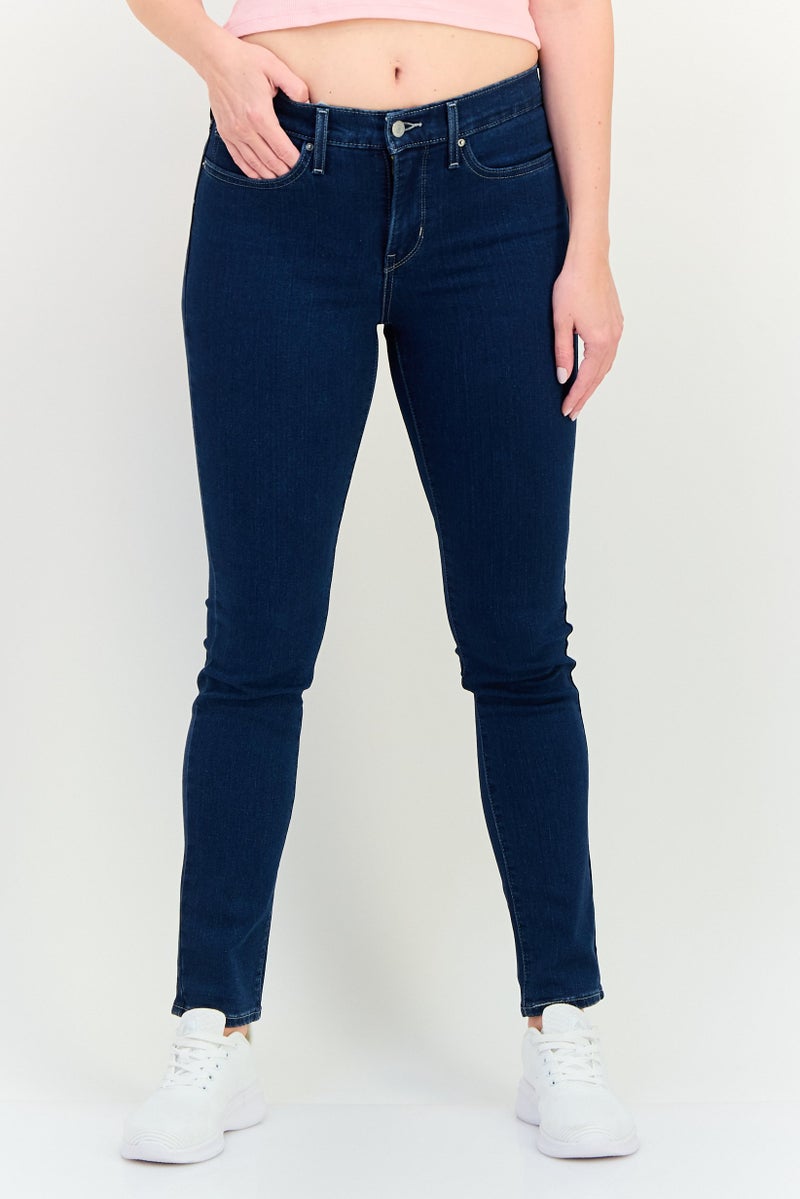 Levi's Women Skinny Fit Plain Stretchable Denim, Dark Blue - Image 1