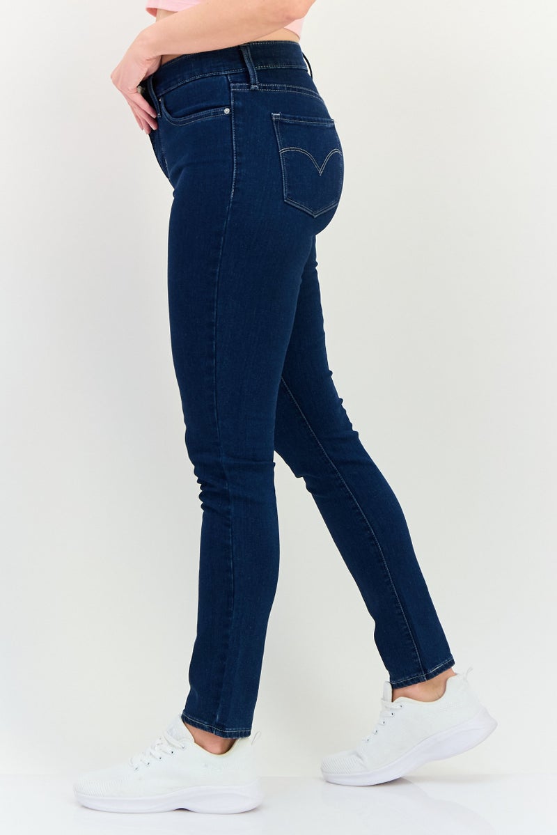 Levi's Women Skinny Fit Plain Stretchable Denim, Dark Blue - Image 2