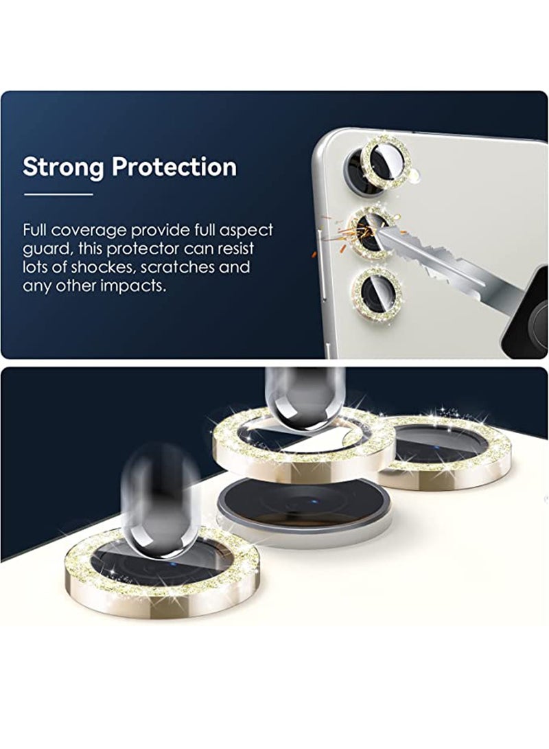 3 Pcs Samsung Galaxy S23 / S23 Plus Camera Lens Protector, 9H Tempered Glass + Aluminum Alloy Metal Individual Lens Screen Protective Ring for S23 / S23+ 5G - Image 5