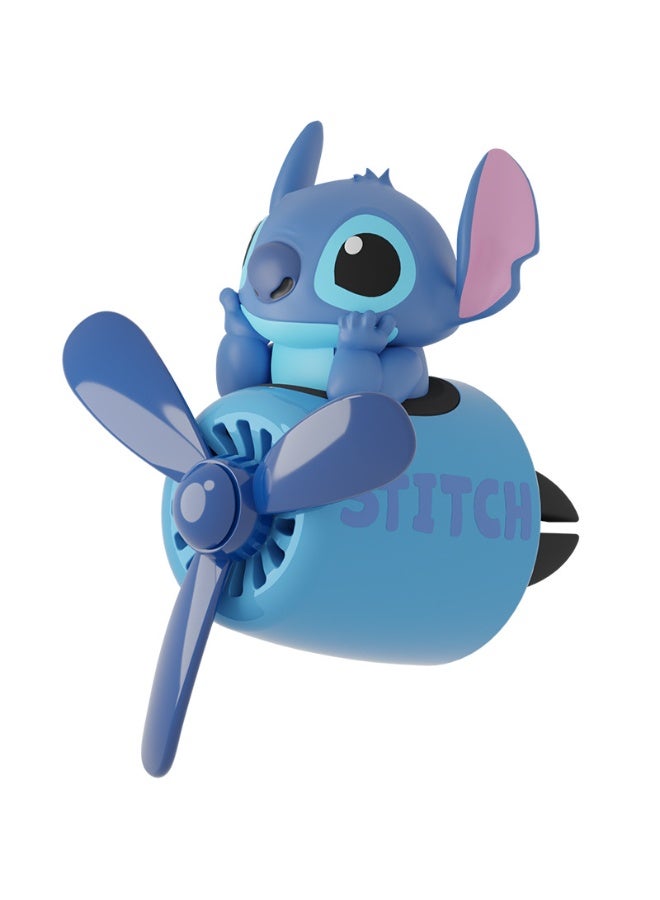 Halamodo Car Air Freshener, Stitch Vent Clip Interior Accessories, Rotating Propeller Automotive Air Outlet Fan Creative Cartoon Air Fresheners for Car (Blue) - Image 4
