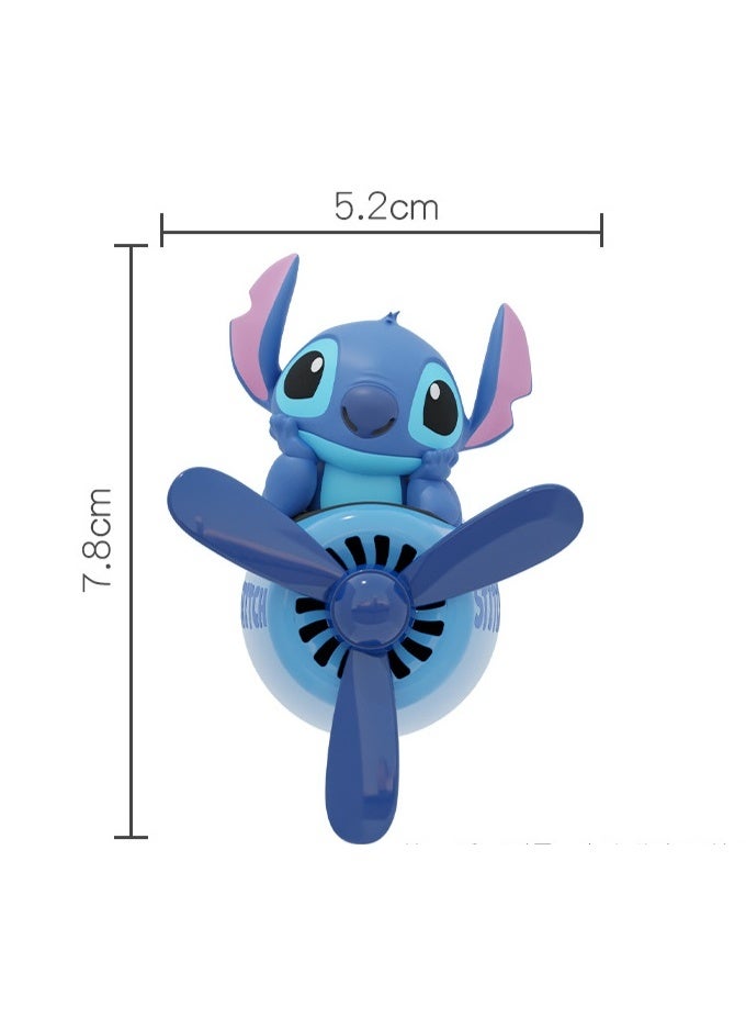 Halamodo Car Air Freshener, Stitch Vent Clip Interior Accessories, Rotating Propeller Automotive Air Outlet Fan Creative Cartoon Air Fresheners for Car (Blue) - Image 5