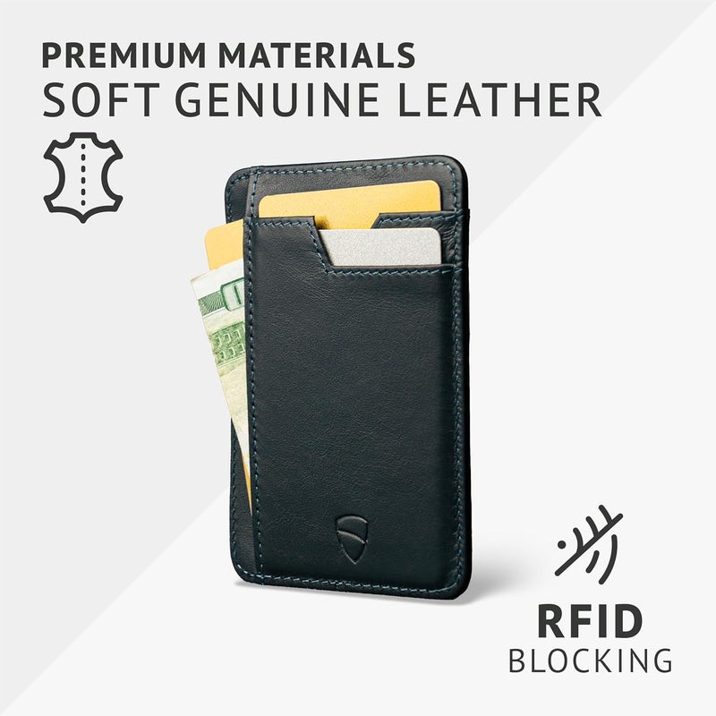 Vaultskin Brixton Slim Card Holder with ID Window - Minimalist Front Pocket Leather Wallet with RFID Protection for Men and Women (Brixton) - Image 3