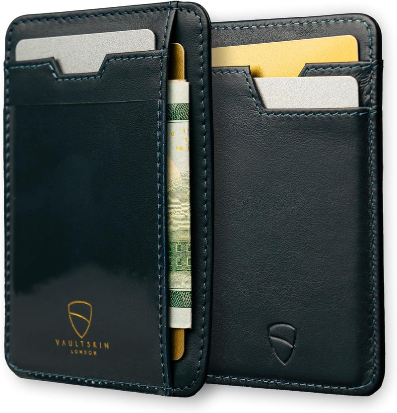 Vaultskin Brixton Slim Card Holder with ID Window - Minimalist Front Pocket Leather Wallet with RFID Protection for Men and Women (Brixton) - Image 1