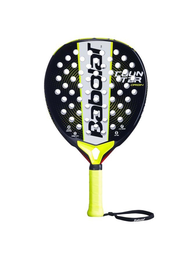 Babolat , Counter Origin Padel Racket One Size Yellow Ultra Light Ideal for Beginners Maximum Handling Very Tolerant Oversized Round Shape - Image 1