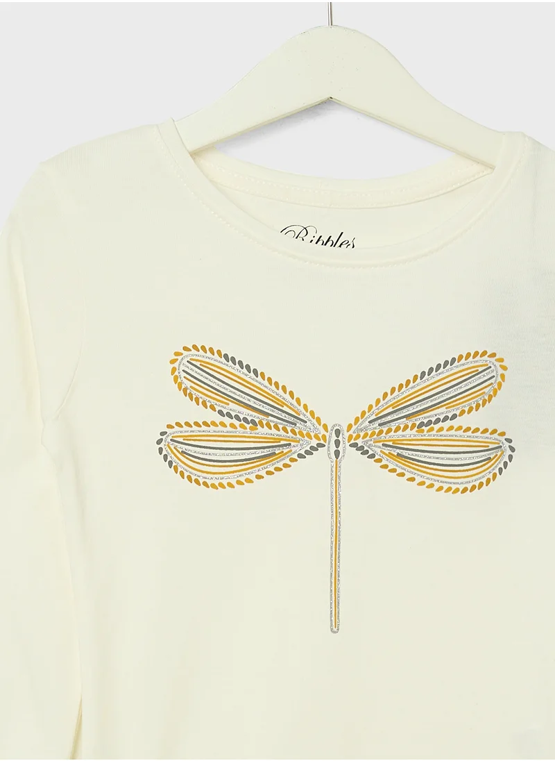 ريبلز مع نمشي Girls Full Sleeves T-shirts