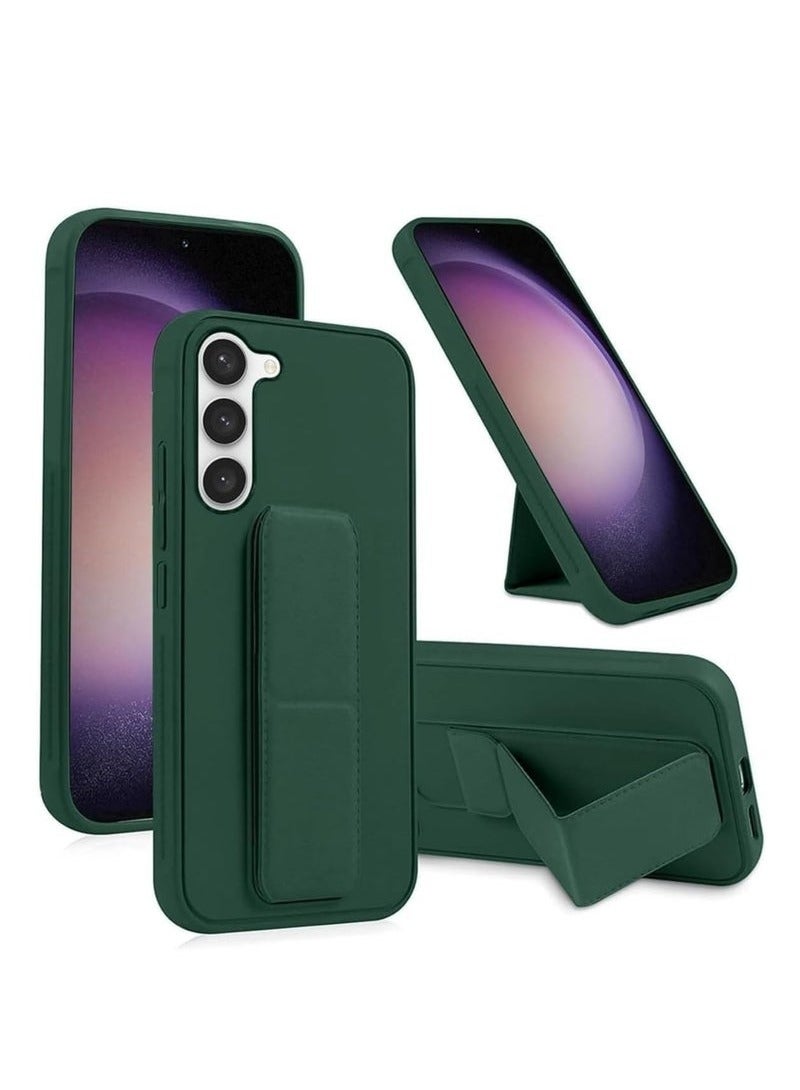 TIGER Samsung Galaxy S24 Plus Case Cover | Premium Silicone for Soft-Touch Protection | Vertical & Horizontal Hand Strap for Secure Grip | Magnetic Car Mount Compatible | Built-in Kickstand for Hands-Free Viewing | Shockproof & Scratch-Resistant | Slim & Stylish Protective Cover for Samsung Galaxy S24 Plus Green - Image 1