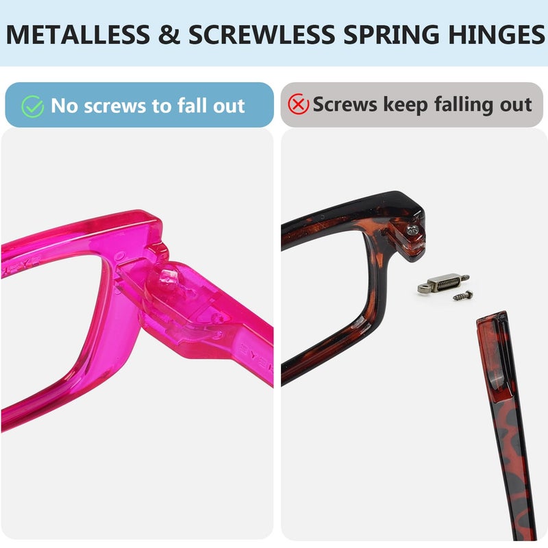 آي كيبر Eyekpper Metalless Screwless Dring المفصلية القراءة نظارات القراءة للنساء - 6 حزمة متينة القراء للسيدات +1.75 - Image 4