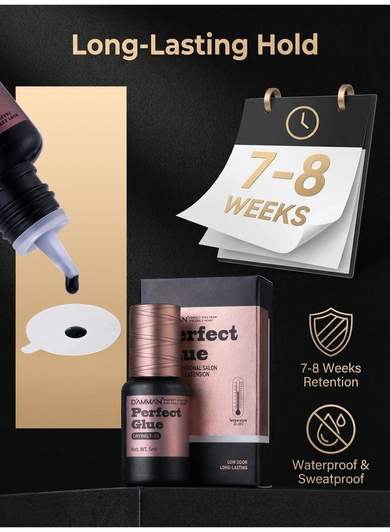 D'AMMA'N DAMMAN 5ml 1-2 Sec Fast Drying Eyelash Extension Glue 8-10 Weeks Lasting Lash Extension Glue - Image 2