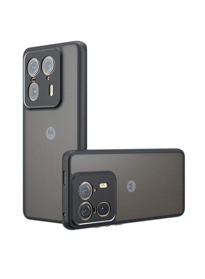 Case for Motorola Edge 50 Ultra 5G, Frosted Translucent Back Protective Slim Phone Cover, Anti-Fingerprints, Anti-Fall Drop Protection, Shockproof Case for Motorola Edge 50 Ultra 5G (Black)  - Image 1