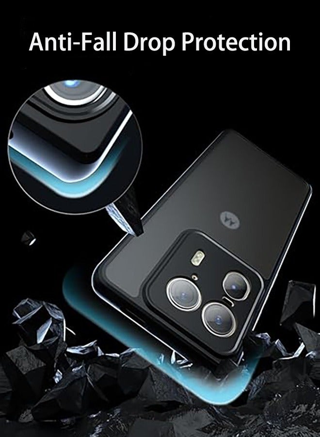 Case for Motorola Edge 50 Ultra 5G, Frosted Translucent Back Protective Slim Phone Cover, Anti-Fingerprints, Anti-Fall Drop Protection, Shockproof Case for Motorola Edge 50 Ultra 5G (Black)  - Image 2
