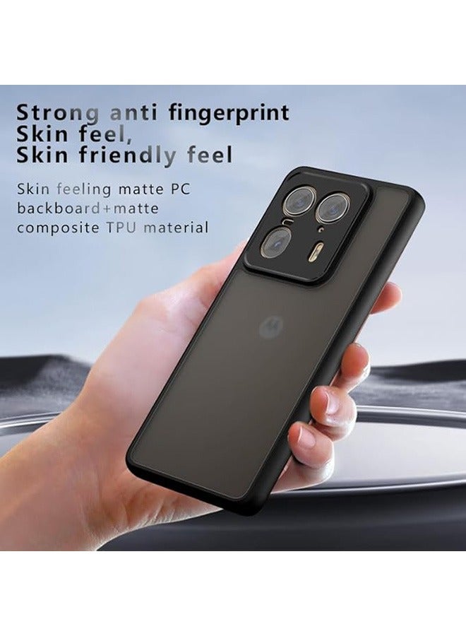 Case for Motorola Edge 50 Ultra 5G, Frosted Translucent Back Protective Slim Phone Cover, Anti-Fingerprints, Anti-Fall Drop Protection, Shockproof Case for Motorola Edge 50 Ultra 5G (Black)  - Image 5