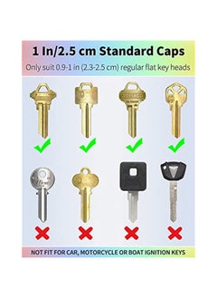 Generic 16 Pack Key Cap Tags In 8 Assorted Colors Plastic Key Id Coding Tag Covers For Standard Flat House Keys 2 Styles  - Image 4