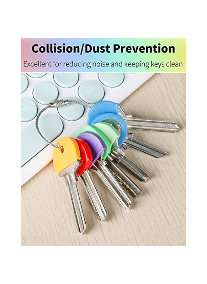 Generic - 16 Pack Key Cap Tags In 8 Assorted Colors Plastic Key Id Coding Tag Covers For Standard Flat House Keys 2 Styles - Image 1