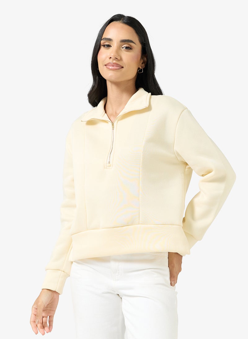 Ginger Basics Soft Touch Zip Up Oversize Sweatshirt - Image 1