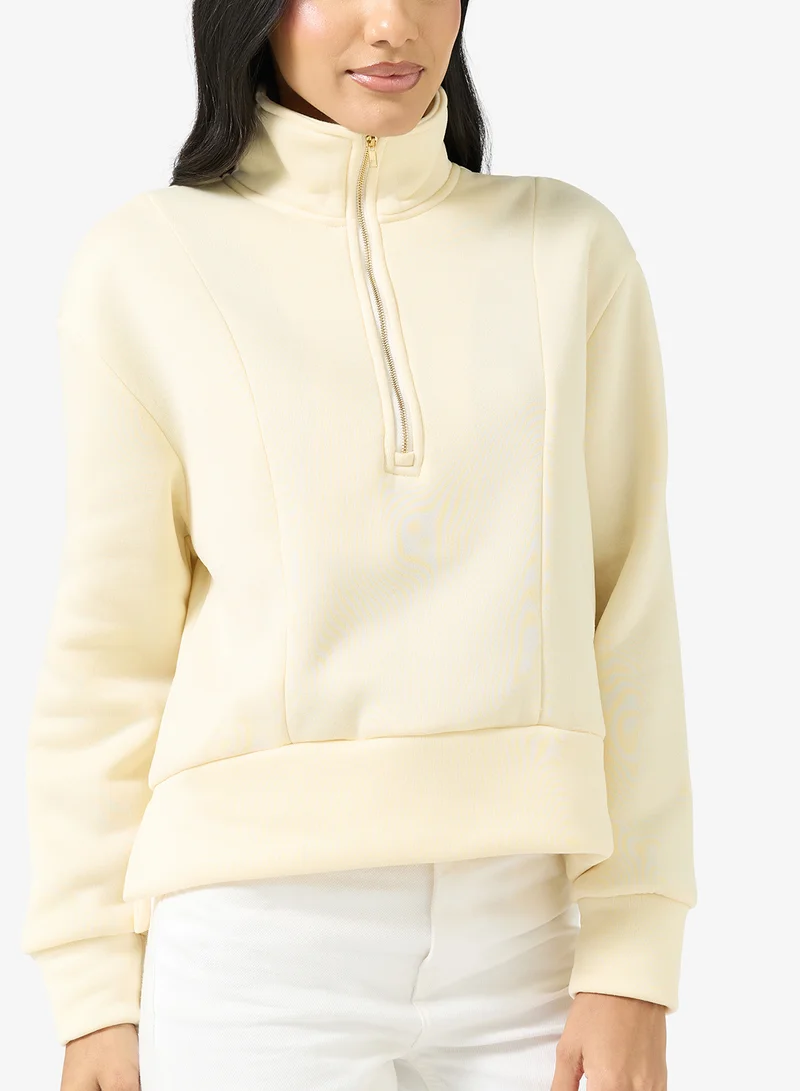 Ginger Basics Soft Touch Zip Up Oversize Sweatshirt