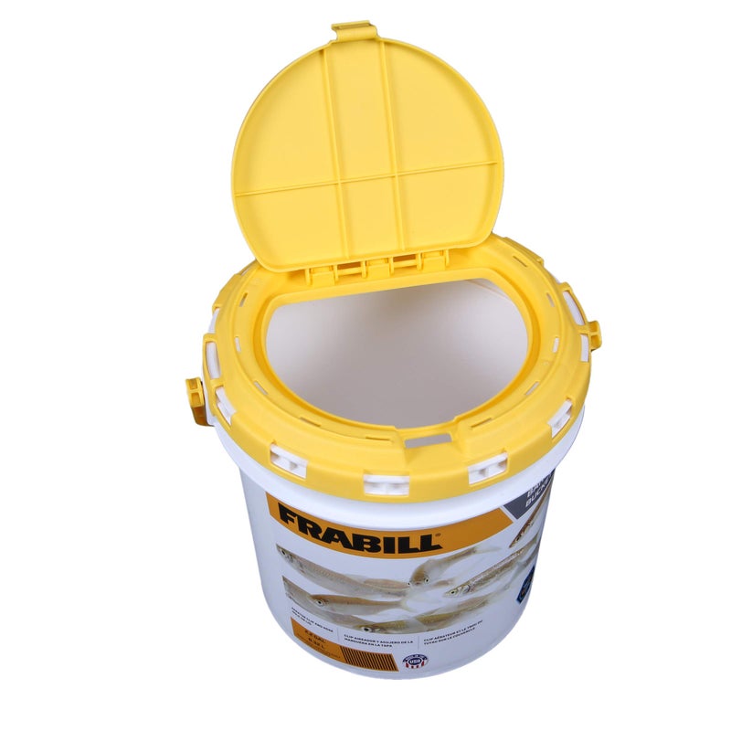 Frabill 2.2 Gallon Bait Bucket, White and Yellow (4820) - Image 2