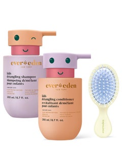 Evereden Happy Hair Duo For Kids Shampoo And Conditioner Set With Bonus Gift Brush  - Image 1