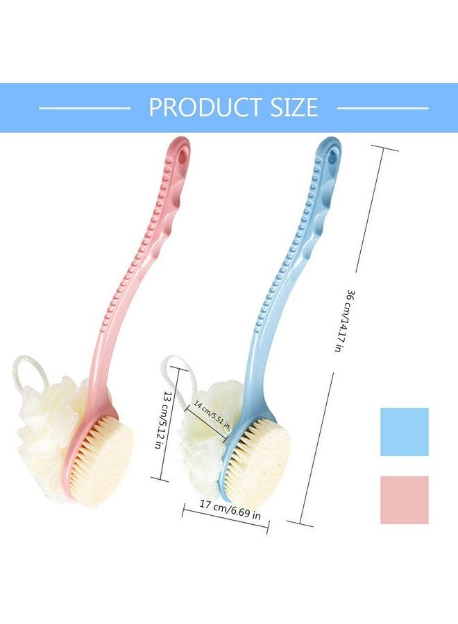 MWSLY 2 IN 1 Back Body Bath shower Brush with Bristles and Loofah Back Scrubber with Curved Long Handled for Skin Exfoliating Bath,Massage Bristles Suitable for Wet or Dry, Men and Women (MultiColor) - Image 5