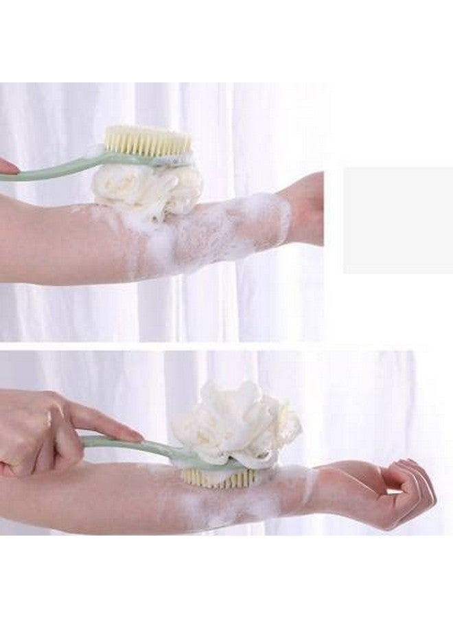 MWSLY 2 IN 1 Back Body Bath shower Brush with Bristles and Loofah Back Scrubber with Curved Long Handled for Skin Exfoliating Bath,Massage Bristles Suitable for Wet or Dry, Men and Women (MultiColor) - Image 3