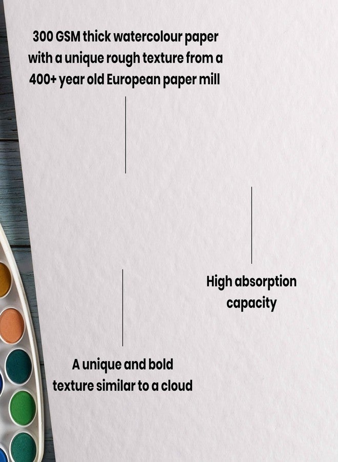 Scholar Watercolor Torchon Loose Sheets 300 GSM Rough Textured Special Watercolour Paper | Premium Artist Paper for Watercolour, Acrylic, Ink & Mixed Media Painting (A5) - Image 3