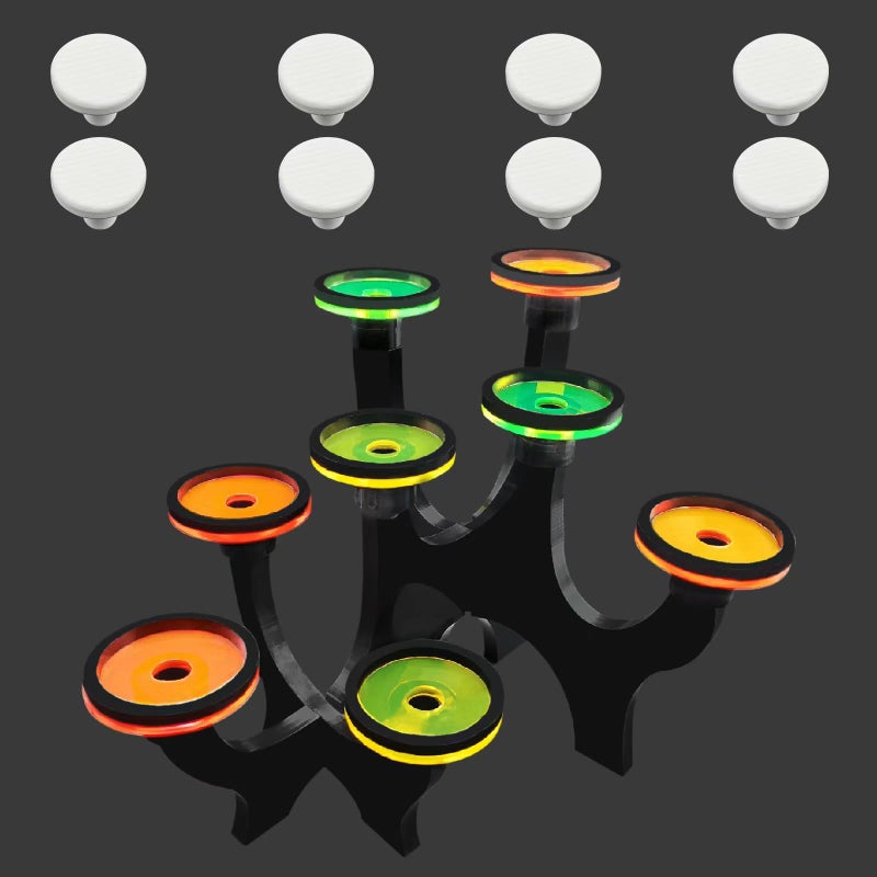 Saricho Fluorescent Acrylic Coral frag Bracketfrag Plugs Holder for CoralLive Coral Reef frag RackThis Set Contains a TreeShaped Eightseat Holder and 8 White Premium Ceramic Bases YGSHJSX8Z1P - Image 2