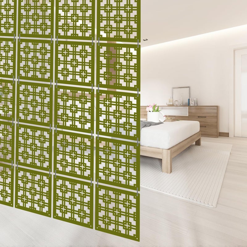 Olive Tree Olive Tree 12Pcs Hanging Room Divider Panel Modern Hanging Screen Partition for Home Decoration Living Room 115 x 115 12 PanelsOTD9096  - Image 2