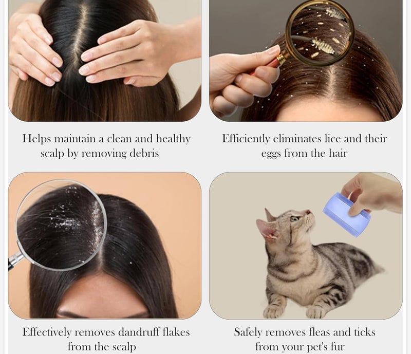 Thread And Work Nits Removal Comb 3 Pcs Multicolour Fine Teeth Hair Accessory - Image 2