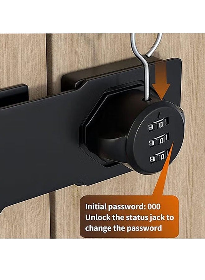 Keyless Combination Lock,3-Digit Combination Lock For Cabinet Doors,Twist Knob Hasp Latch Lock With Password Code,Cabinet Door Latch For Kitchen Drawers,Cabinets,Cupboard - Image 3