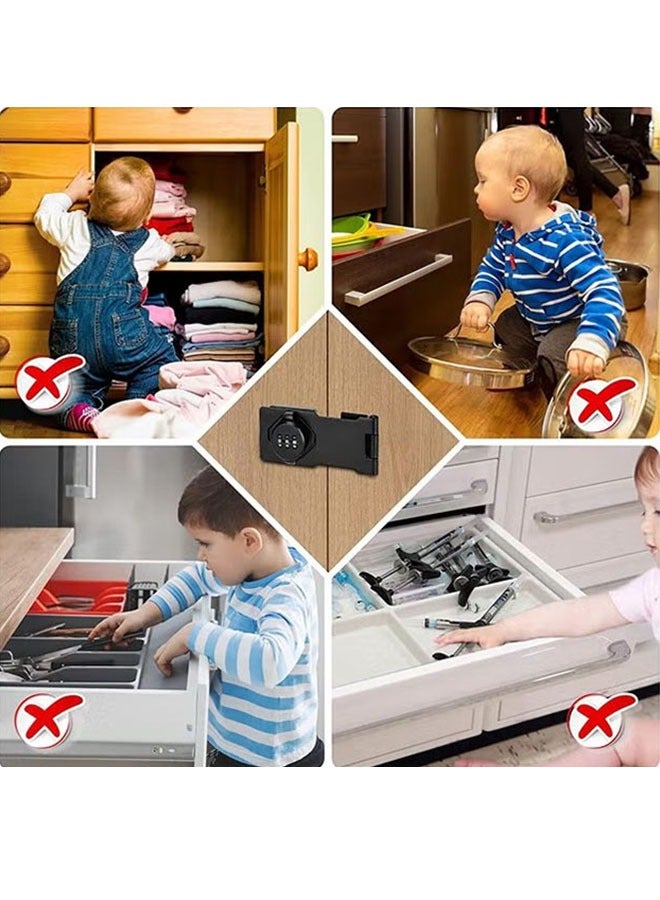 Keyless Combination Lock,3-Digit Combination Lock For Cabinet Doors,Twist Knob Hasp Latch Lock With Password Code,Cabinet Door Latch For Kitchen Drawers,Cabinets,Cupboard - Image 4