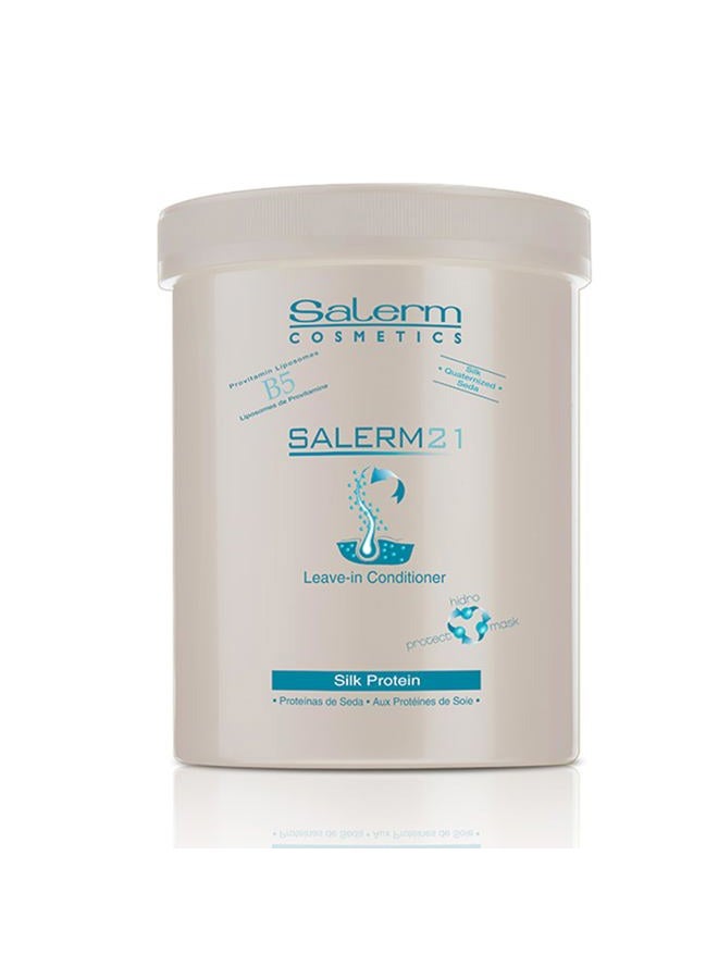 Salerm Cosmetics بلسم شعر فوري 21 بروتين حرير - 1000 مل - بلسم يُترك أو يُشطف - مع بروتينات الحرير - واقي حراري ومرطب - Image 1