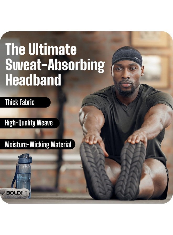 بولد فيت عصابة رأس Boldfit للرجال، عصابة رأس رياضية للرجال والنساء، عصابة شعر للصالة الرياضية للرجال للتمرين والجري - عصابة رأس قابلة للتنفس ومضادة للانزلاق وسريعة الجفاف للشعر الطويل (مجموعة من 3 قطع) - Image 2