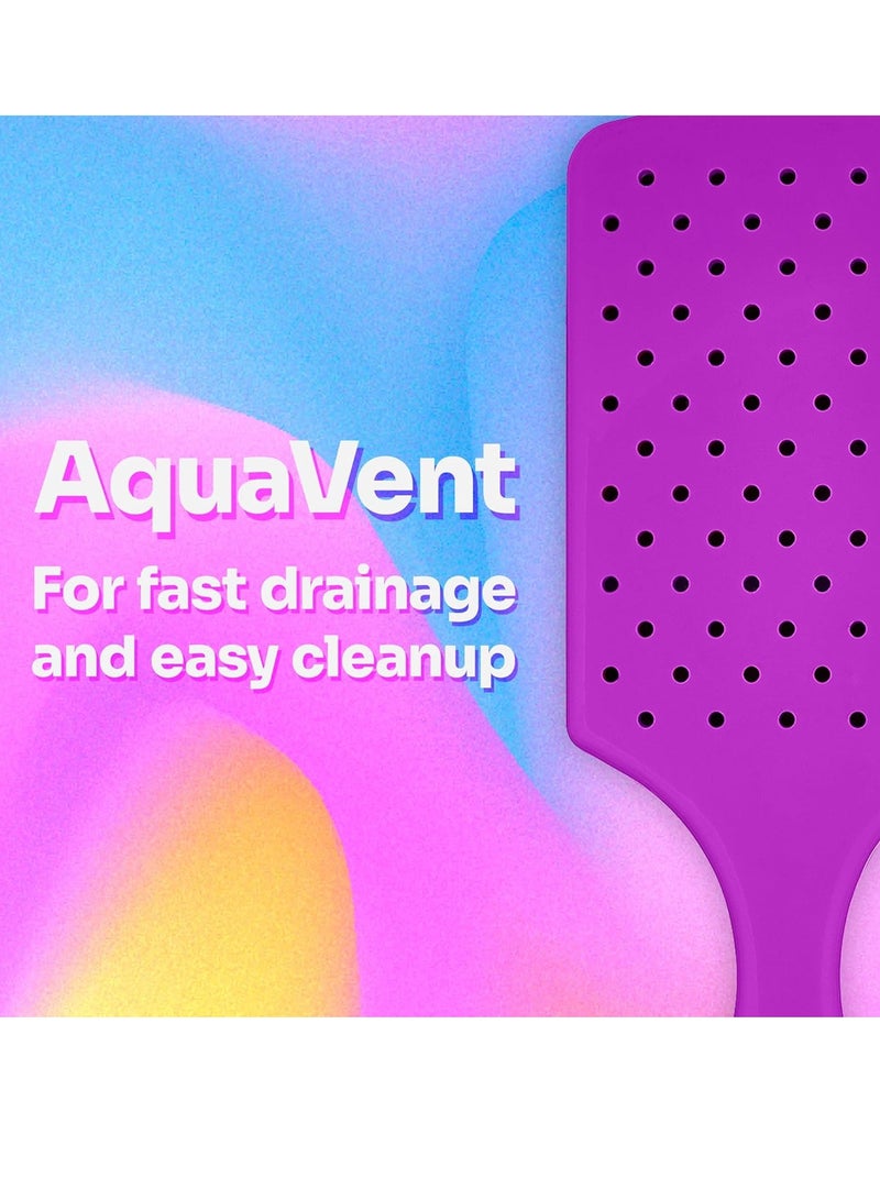 Wet Brush Wet Brush Paddle Detangler Hair Brush, Purple - Ultra-Soft IntelliFlex Detangling Bristles with AquaVent Design - Spread Hair Treatments Evenly - Pain-Free Hair Brush For Women, Men, Wet And Dry Hair - Image 2