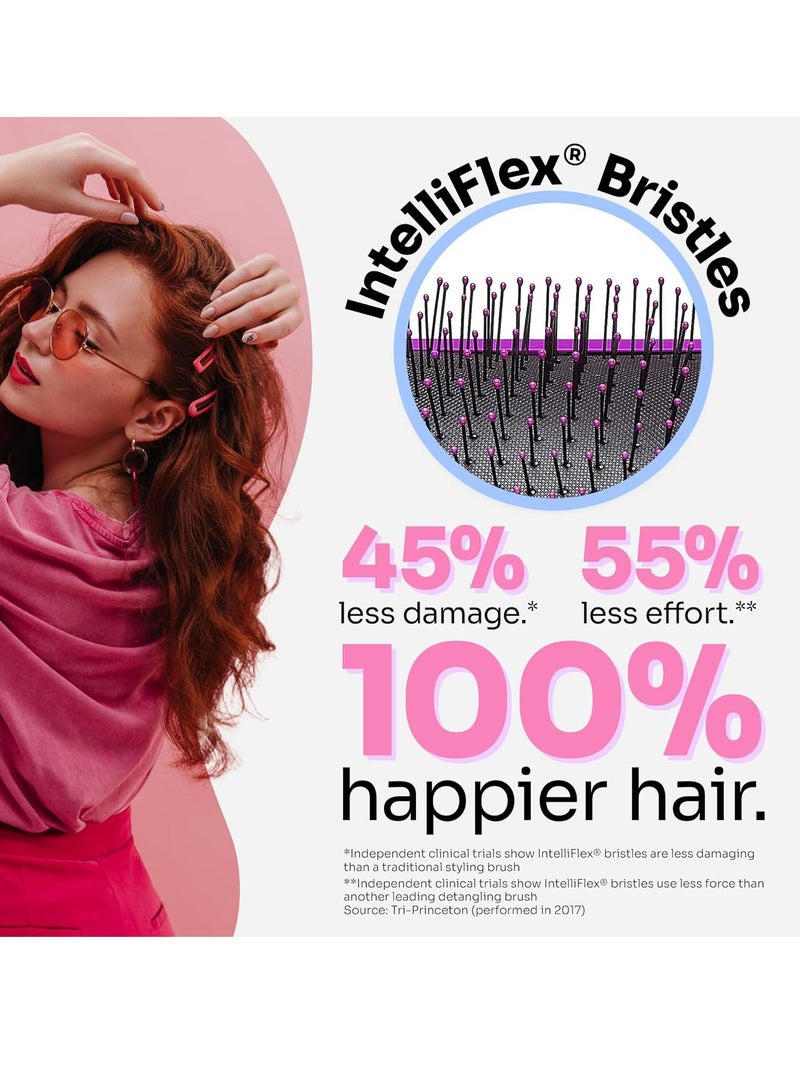 Wet Brush Wet Brush Paddle Detangler Hair Brush, Purple - Ultra-Soft IntelliFlex Detangling Bristles with AquaVent Design - Spread Hair Treatments Evenly - Pain-Free Hair Brush For Women, Men, Wet And Dry Hair - Image 3