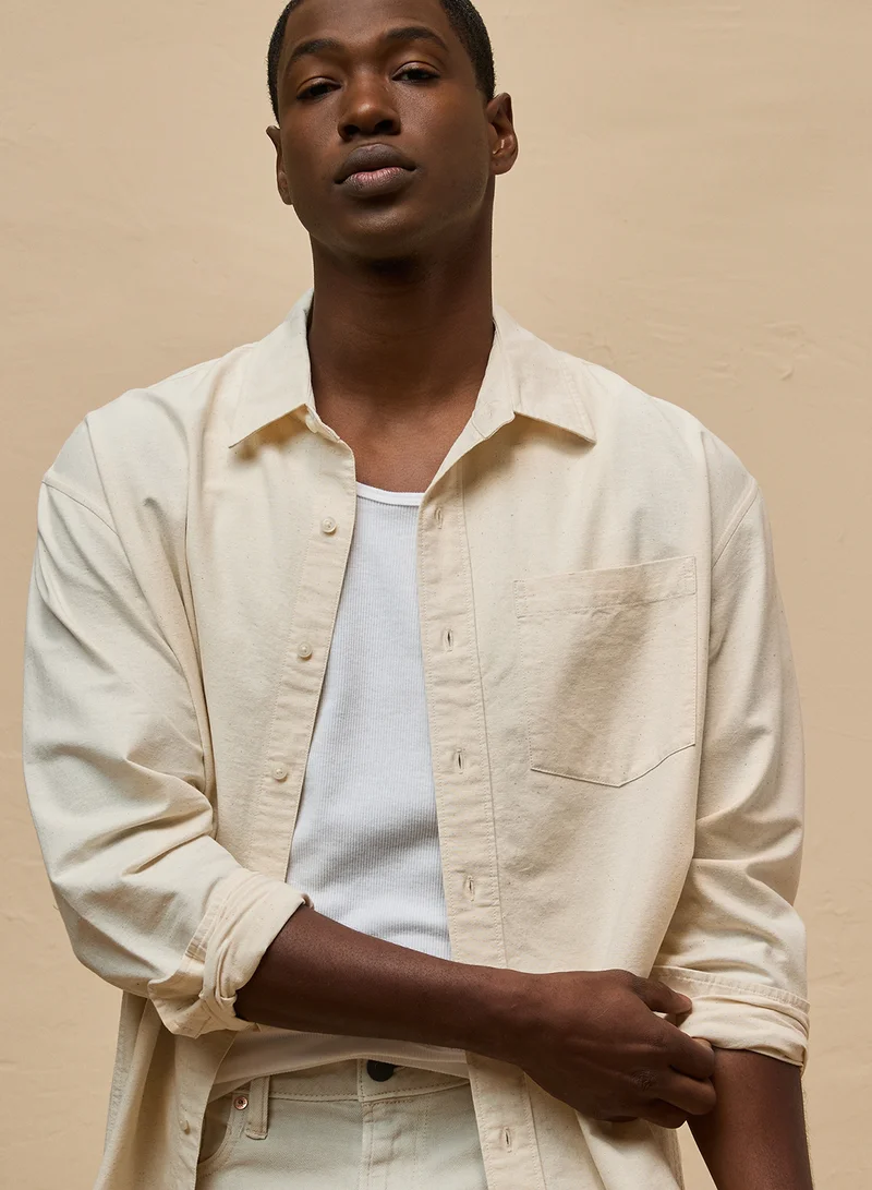 American Eagle Pocket Detail Button Down Oxford Shirt
