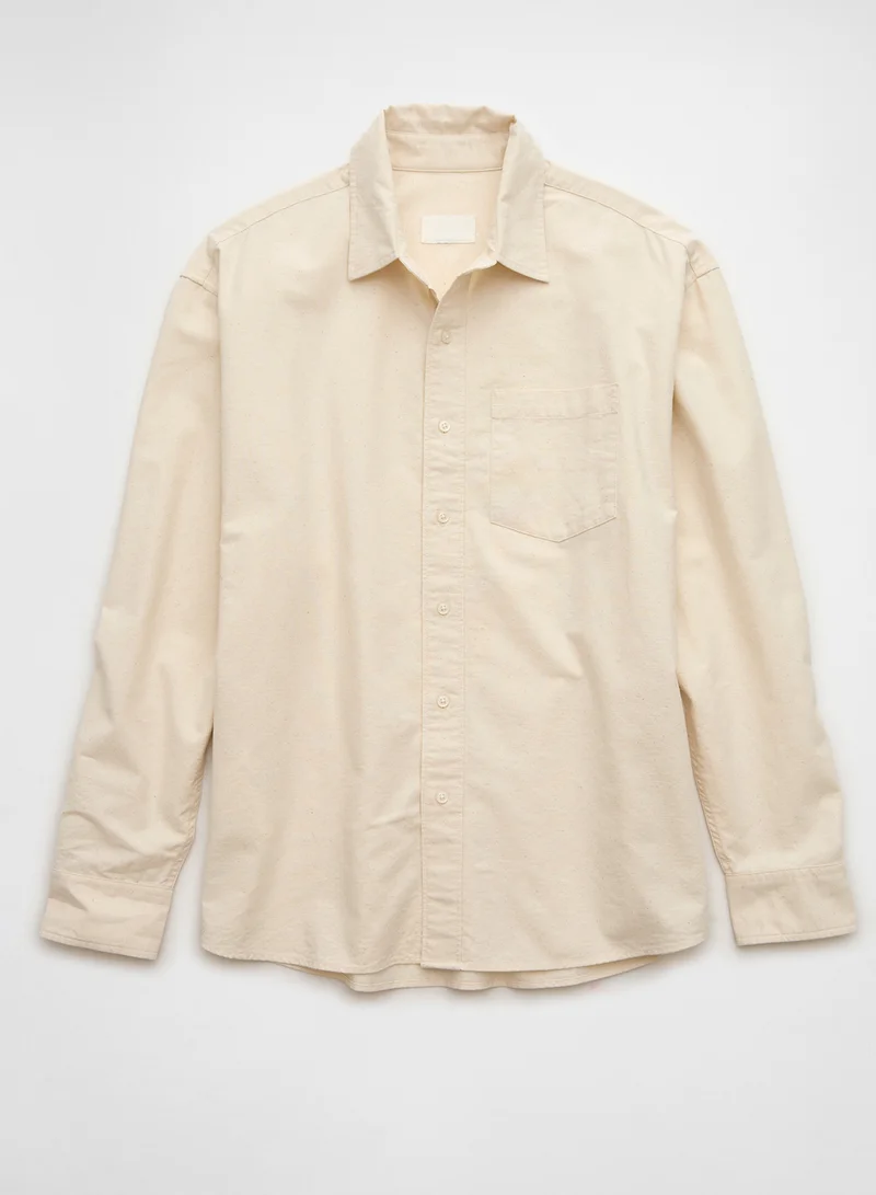 American Eagle Pocket Detail Button Down Oxford Shirt