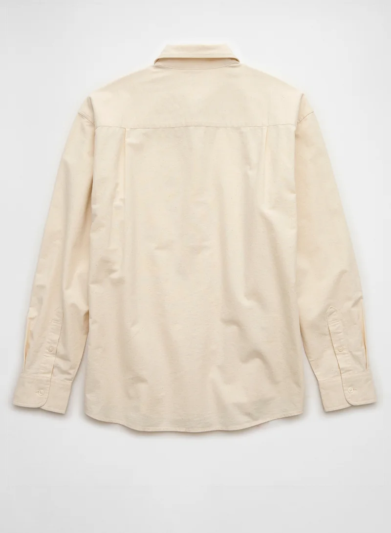 American Eagle Pocket Detail Button Down Oxford Shirt