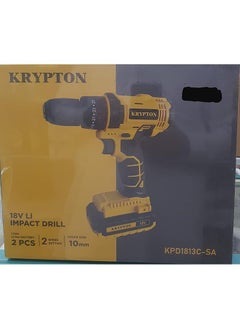 18V Li Percussion Drill Kpd1813C Sa 2 Speed Impact Gearbox Chuck Size 10 Mm No Load Speed 0 350 0 1100 Rpm Ergonomic Design With 2 Batteries Black And Yellow