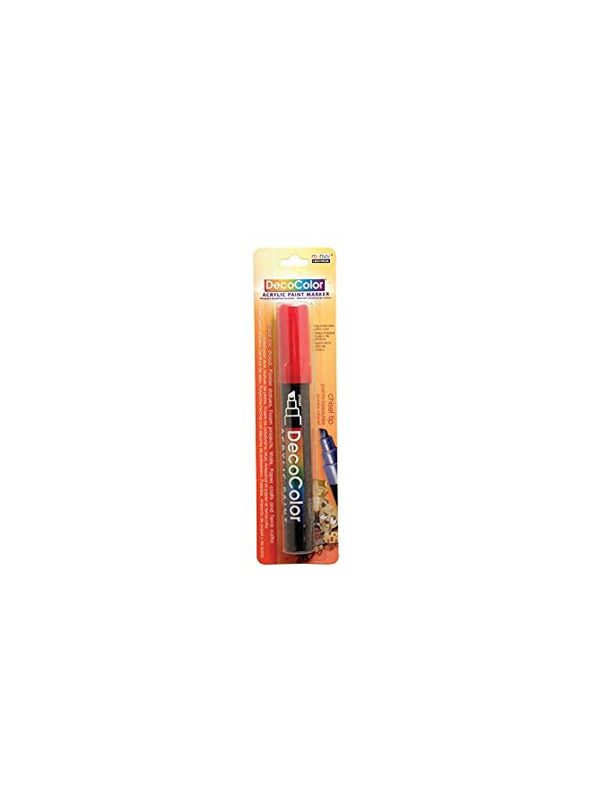 Uchida 315-C-2 Marvy Deco Color Chisel Tip Acrylic Paint Marker, Red - Image 1