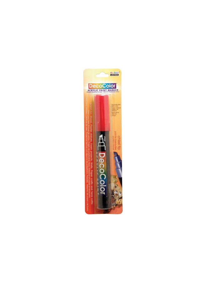 Uchida 315-C-2 Marvy Deco Color Chisel Tip Acrylic Paint Marker, Red - Image 2