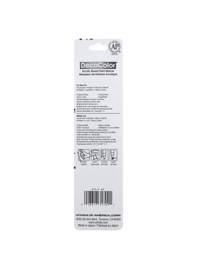 Uchida 315-C-2 Marvy Deco Color Chisel Tip Acrylic Paint Marker, Red - Image 3