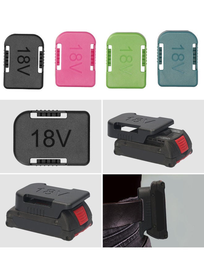 NIBEMINENT 5-Piece Lithium-Ion Batteries Storage Bracket Mount Green 13x9.5x9.5cm - Image 3